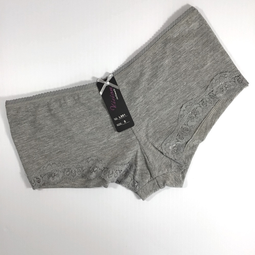 Vision Intimate Sexy Gray Lace Panties Underwear - Size Small